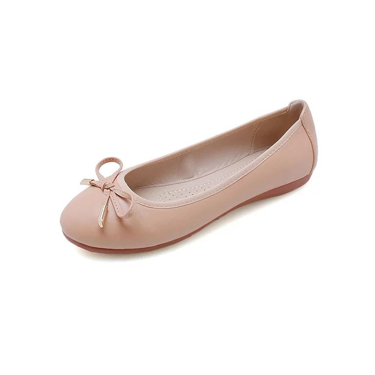 Gomelly Ladies Flats Women Flat Shoes Slip On Flats with Bows Ballet Flat Ballerina Flats Comfort... | Walmart (US)