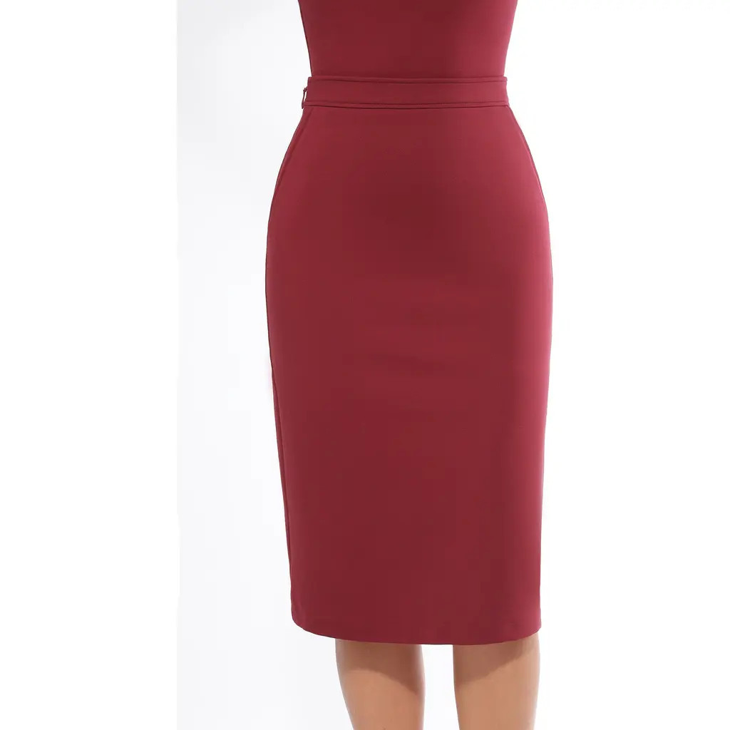 Popilush SculptEase Commuter Fitted Skirt in Burgundy at Nordstrom, Size X-Small | Nordstrom