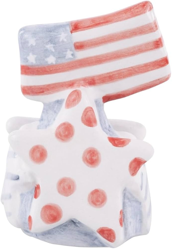 Glory Haus USA Kitchen Decor - Flag and Stars Ceramic Cheese Board Topper, 3" x 4" Hand-Painted D... | Amazon (US)