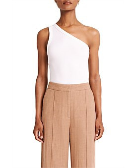 David Jones Nude Lucy Cecil One Shoulder Tank in White, Size Large | David Jones (Australia & New Zealand)