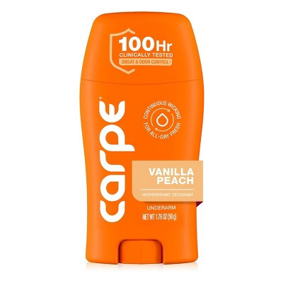 Carpe Women's 100H Sweat & Odor Control Antiperspirant Deodorant - Vanilla Peach - 1.76oz | Target