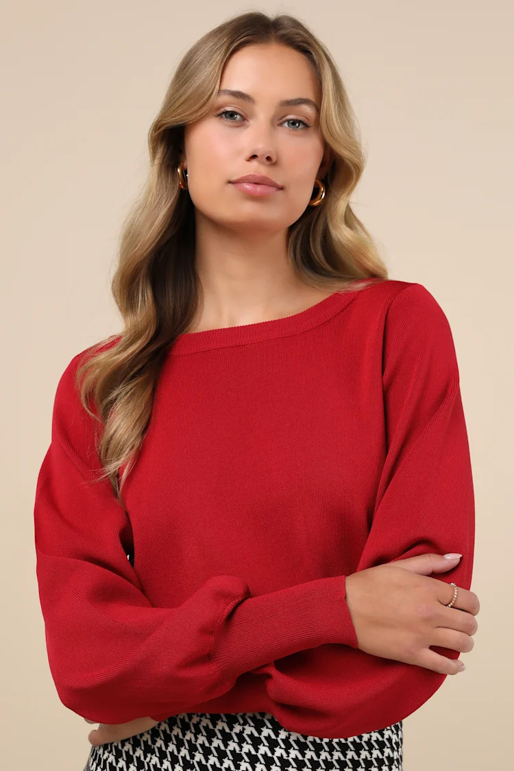 Perfect Coziness Red Long Sleeve Cropped Sweater Top | Lulus