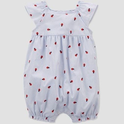 Baby Girls' Ladybug Romper - Just One You® made by carter's Light Blue | Target