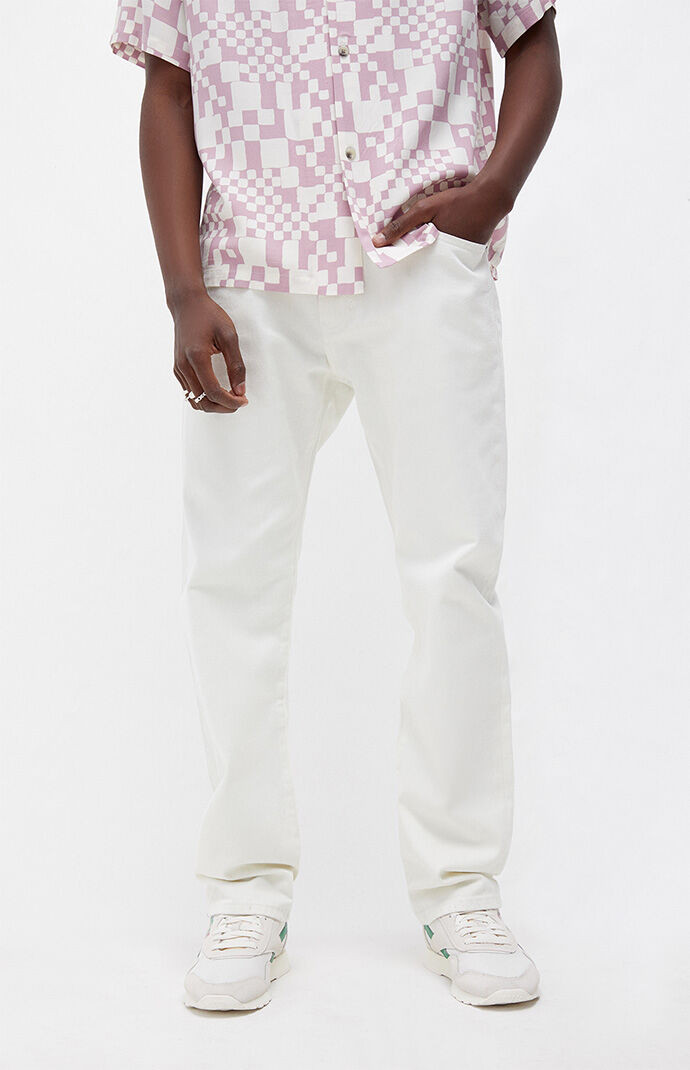 PacSun Mens Cream Wash Baggy Jeans - Ivory size 32W 30L | PacSun