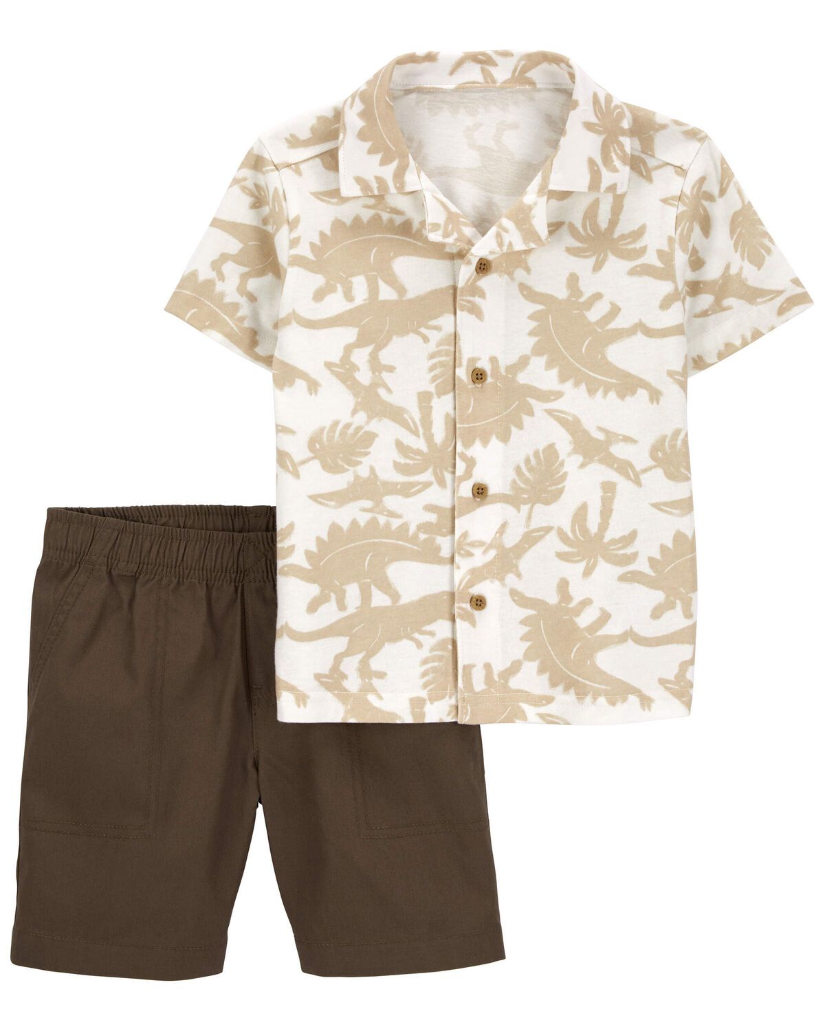 Toddler 2-Piece Dinosaur Button-Front Shirt & Short Set | Carter's