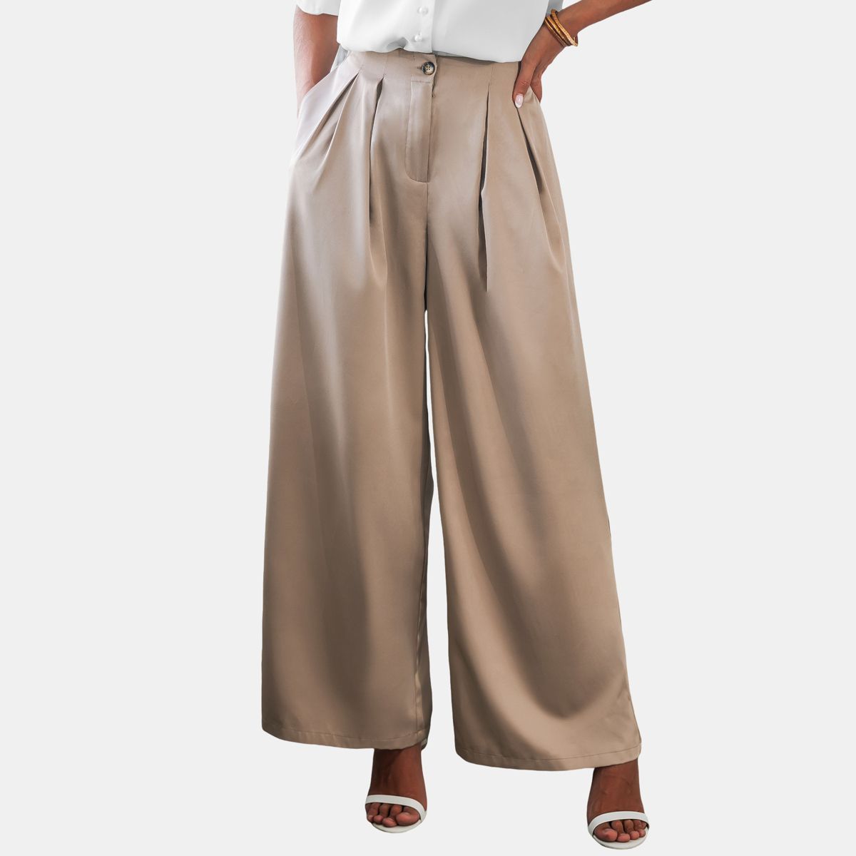 Women's Khaki Button Waist Pants - Cupshe | Target