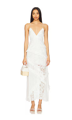 For Love & Lemons Rosalyn Maxi Dress in White from Revolve.com | Revolve Clothing (Global)