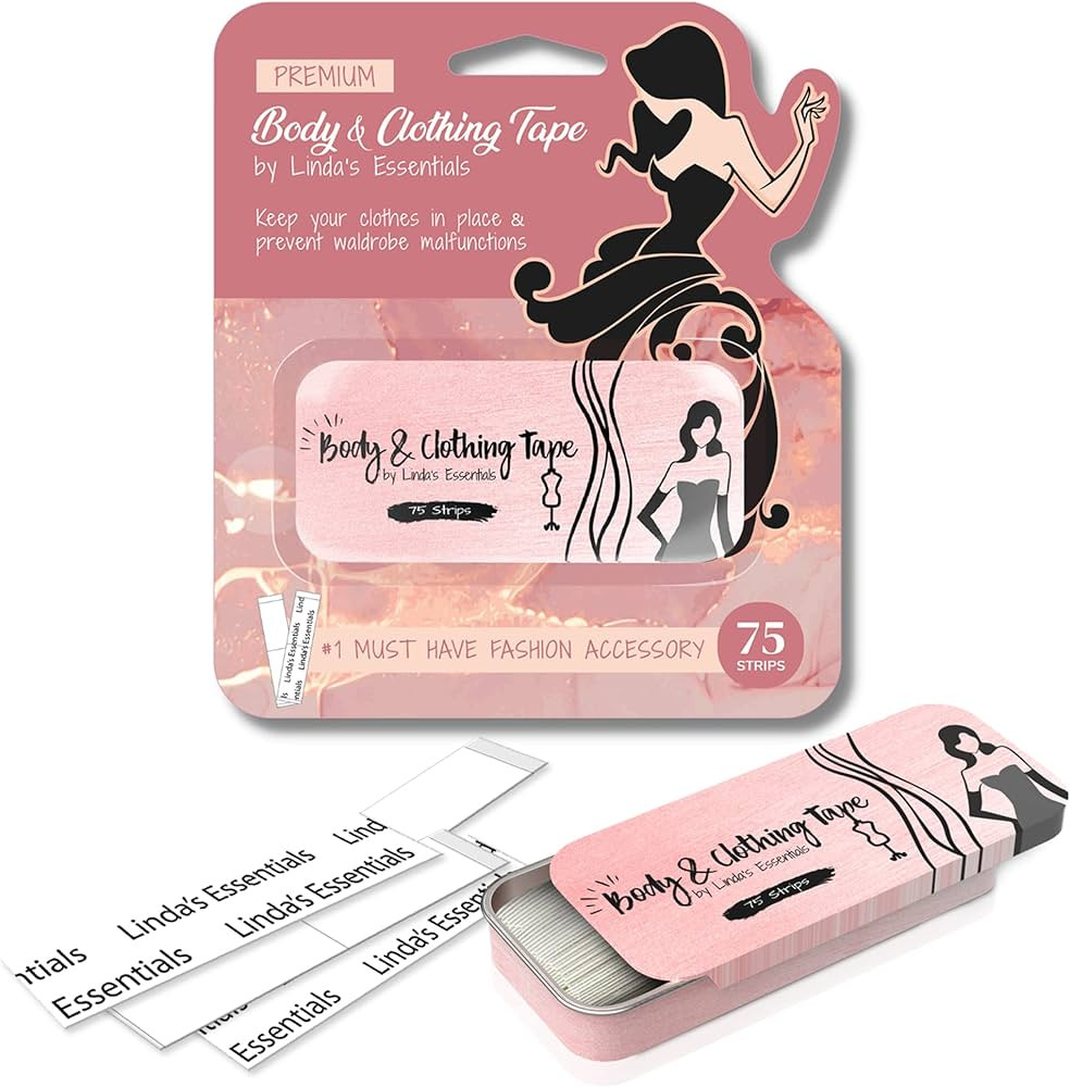 Fabric Double Sided Body Tape for Fashion, Hem Clothing Tape for Clothes (75 Pack) - Strong Clear... | Amazon (US)