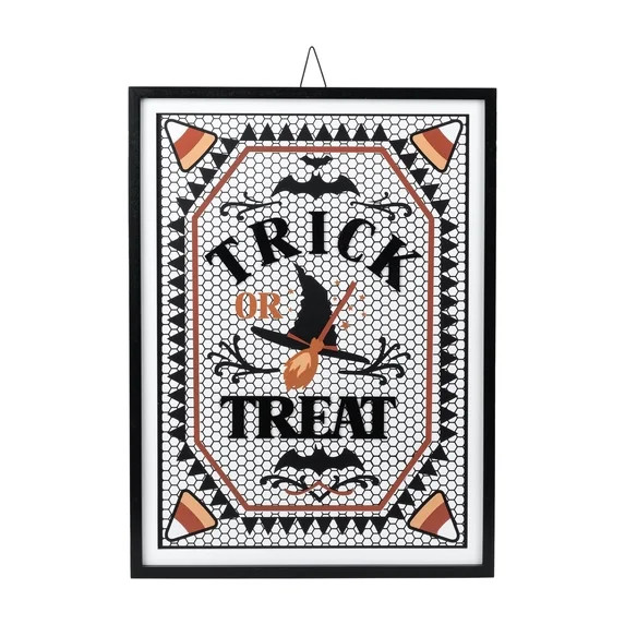 Trick or Treat Framed Wall Art, Multicolor, 14.8" x 20", Halloween by Way To Celebrate | Walmart (US)