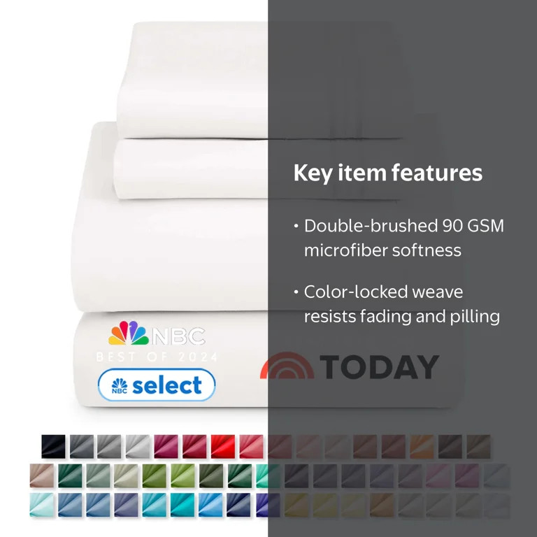 Nestl Queen Sheets Set, Instantly Soft, 4 Piece Sheets Queen Set, Luxury Soft Microfiber Queen Si... | Walmart (US)