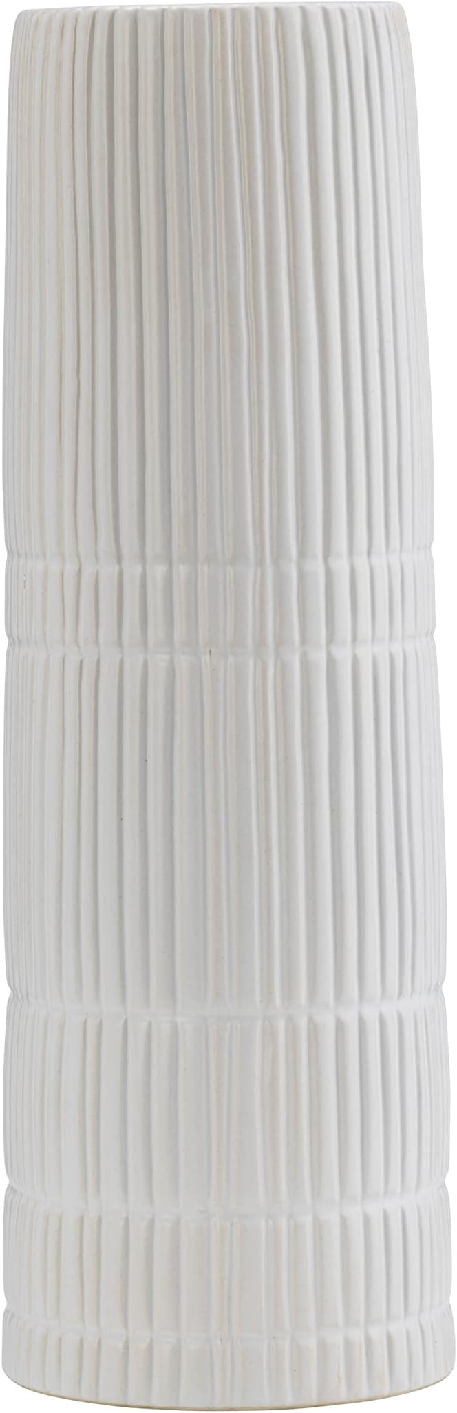 Sagebrook Home Ceramic 15" H Lined Cylinder Vase, White, Cylinder, Ceramic, Contemporary, 5" L X ... | Amazon (US)