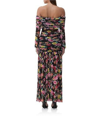 Emmeline Floral Print Off-the-Shoulder Long Sleeve Maxi Dress | Dillard's