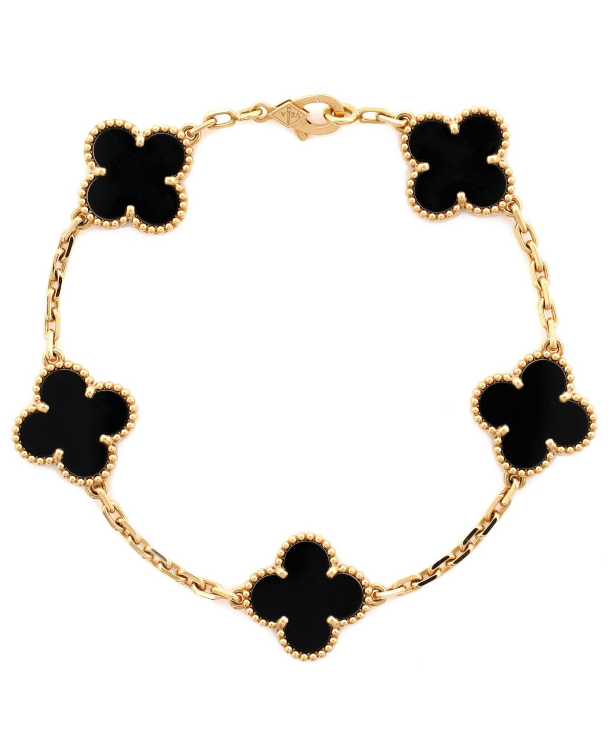 Pre-Owned Van Cleef & Arpels Vintage Alhambra 5 Motifs Bracelet - 18k rose gold | Macy's