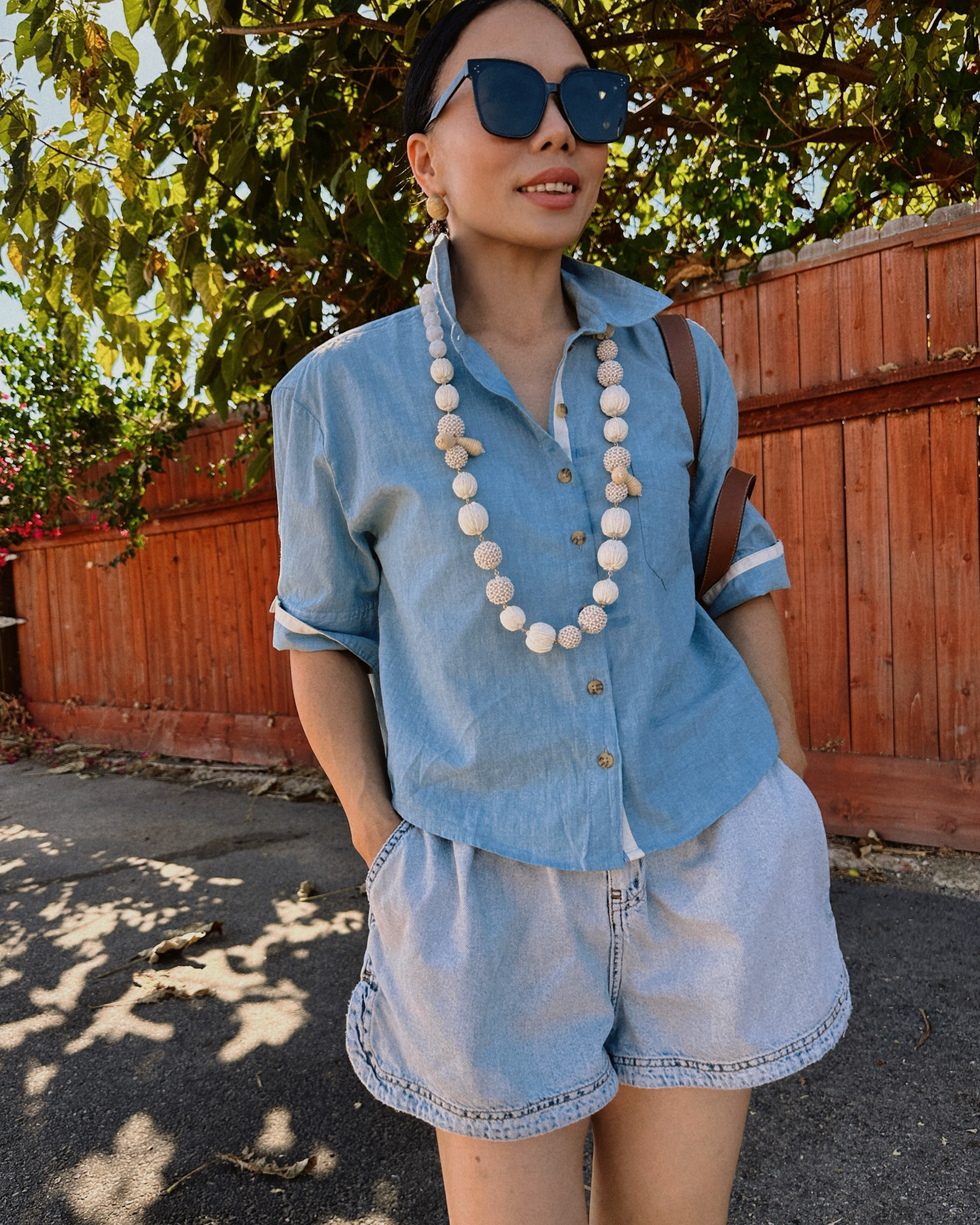 What I wore on this 110-F day. We got all the errands done by 10 a.m., woo!

I recently also bought a couple shirts, and am happy with all the purchases.  This one comes in the perfect cropped length I like, can't see through, very light weight, and breathable, and it's also a versatile piece that can be worn up and down.

#LTKFallSale #LTKFindsUnder100 #LTKOver40