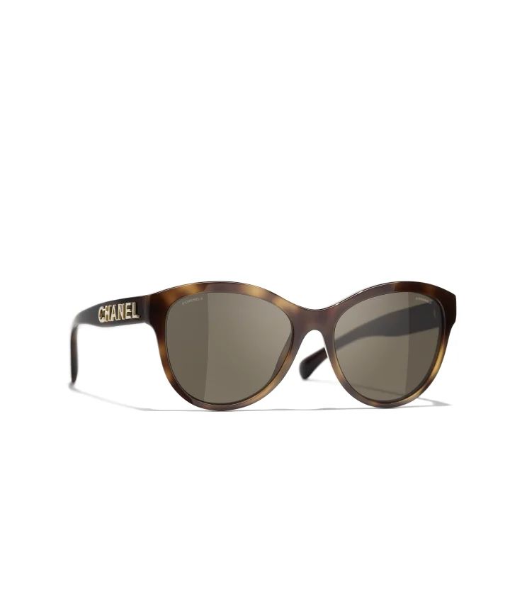 Pantos Sunglasses

            Acetate
	
		Tortoise. Lenses: Brown | Chanel, Inc. (US)