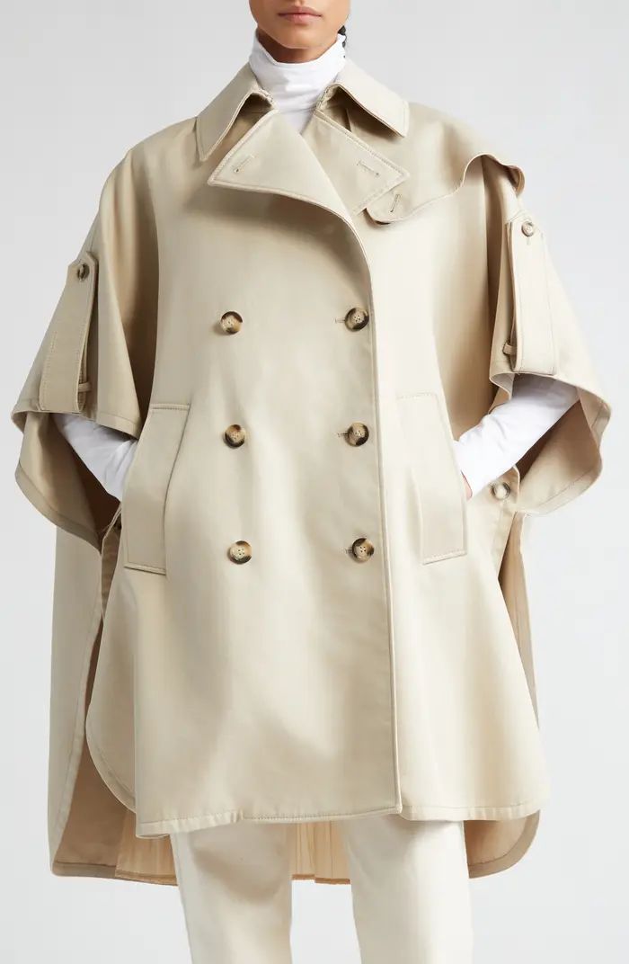 Fred Double Breasted Gabardine Trench Cape | Nordstrom