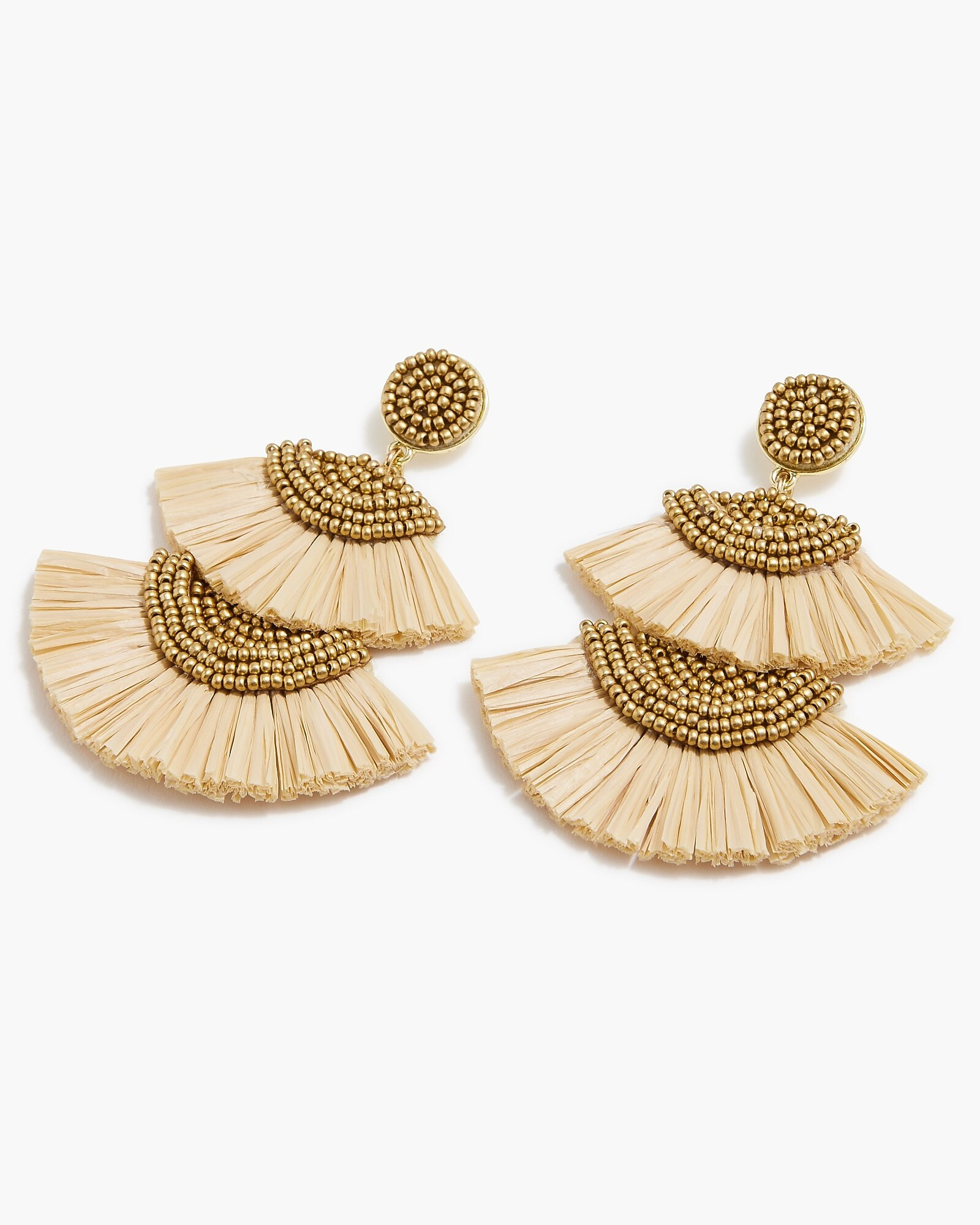 Beaded fan statement earrings | J.Crew Factory