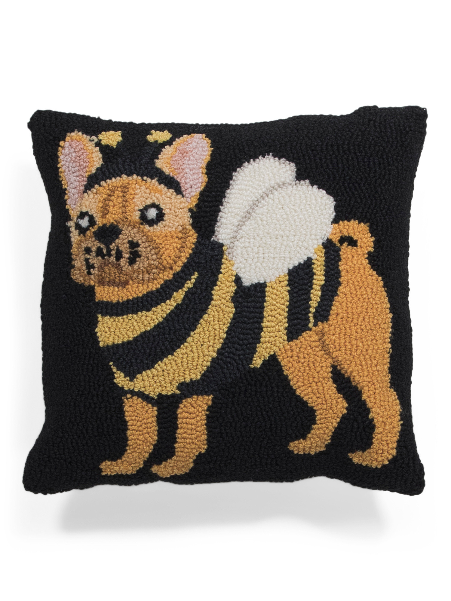 14x14 Frenchie Bee Costume Hooked Pillow | TJ Maxx