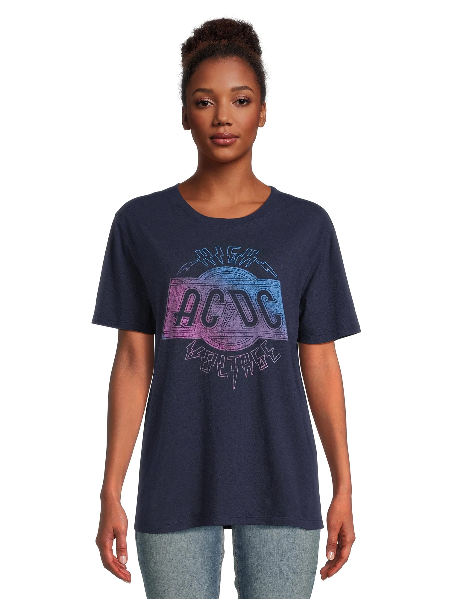 Time And Tru Women's AC/DC the Band Graphic Tee with Short Sleeves, Sizes S-XXXL | Walmart (US)