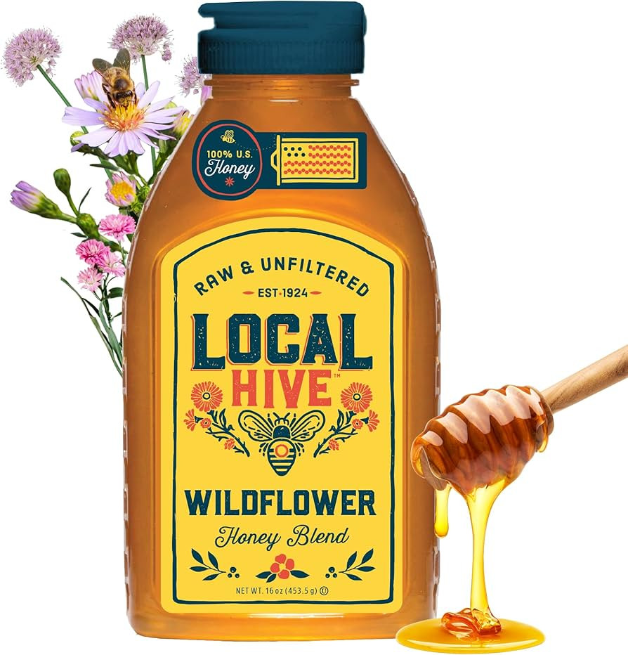 Local Hive Wildflower Raw & Unfiltered – 16 oz | 100% Pure U.S. Honey | Natural Sweetener Sourc... | Amazon (US)