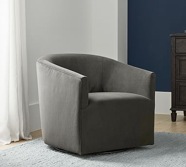 Baldwin Upholstered Swivel Armchair | Pottery Barn (US)