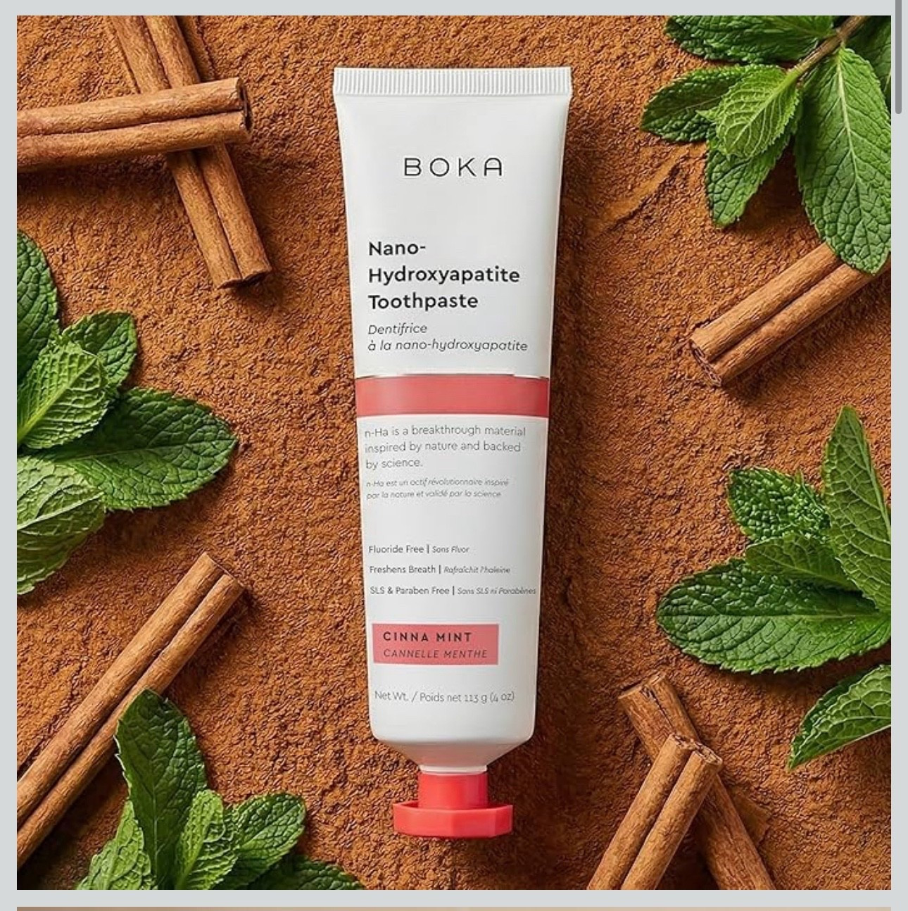 BOKA 
Fluoride Free Toothpaste-Nano Hydroxyapatite Toothpaste for Sensitive Teeth

Make sure to read instructions when make the switch- you don’t need to rinse the toothpaste off at the end.. it stays on to rebuild your teeth.

It’s more expensive obviously than Colgate or Crest… but so is that dentist bill 😂

This toothpaste has been a game changer for me and my family! It started with the lemon lavender 😍 and then quickly became a family loved toothpaste!  Our regular flavors on repeat are the cinnamon and the ela mint. 

I can personally vouch for this fluoride free nano hydroxypato toothpaste has improved my teeth and also my young boys teeth. We never have cavities anymore!! I used to get judged every time I went into their pediatric dentist (before I switched) when I refused fluoride and then stunned the dentist when my boys didn’t have cavities anymore! I always contribute it to healthy habits and this toothpaste! IT IS A MUST ❤️🙏🏻