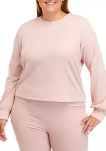 Plus Size Long Sleeve Hacci Top | Belk