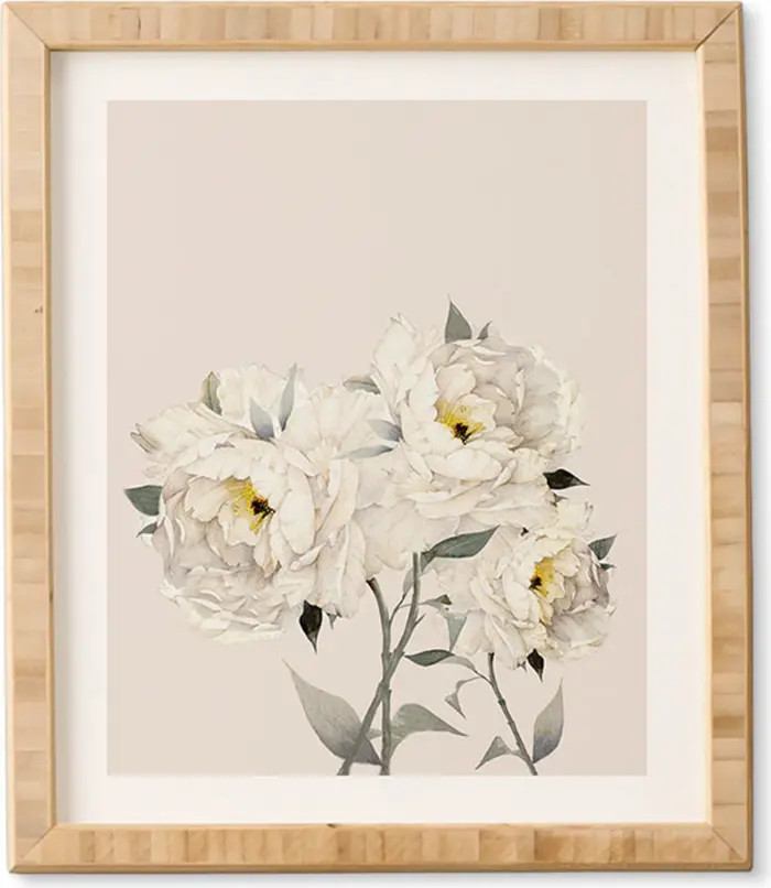 Nadja White Peonies Framed Wall Art | Nordstrom Rack