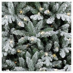 9' Pre-Lit Full Flocked Balsam Fir Artificial Christmas Tree Clear Lights with AutoConnect - Wond... | Target