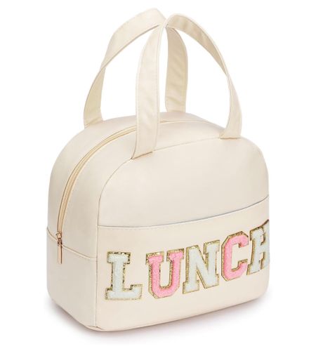 Oh this is cute!!! White & Pink Insulated & Waterproof Lunch Bag with Chenille Letters! 

It’s on Sale! Great for traveling too!

#LTKfindsunder50 #LTKsalealert #LTKitbag