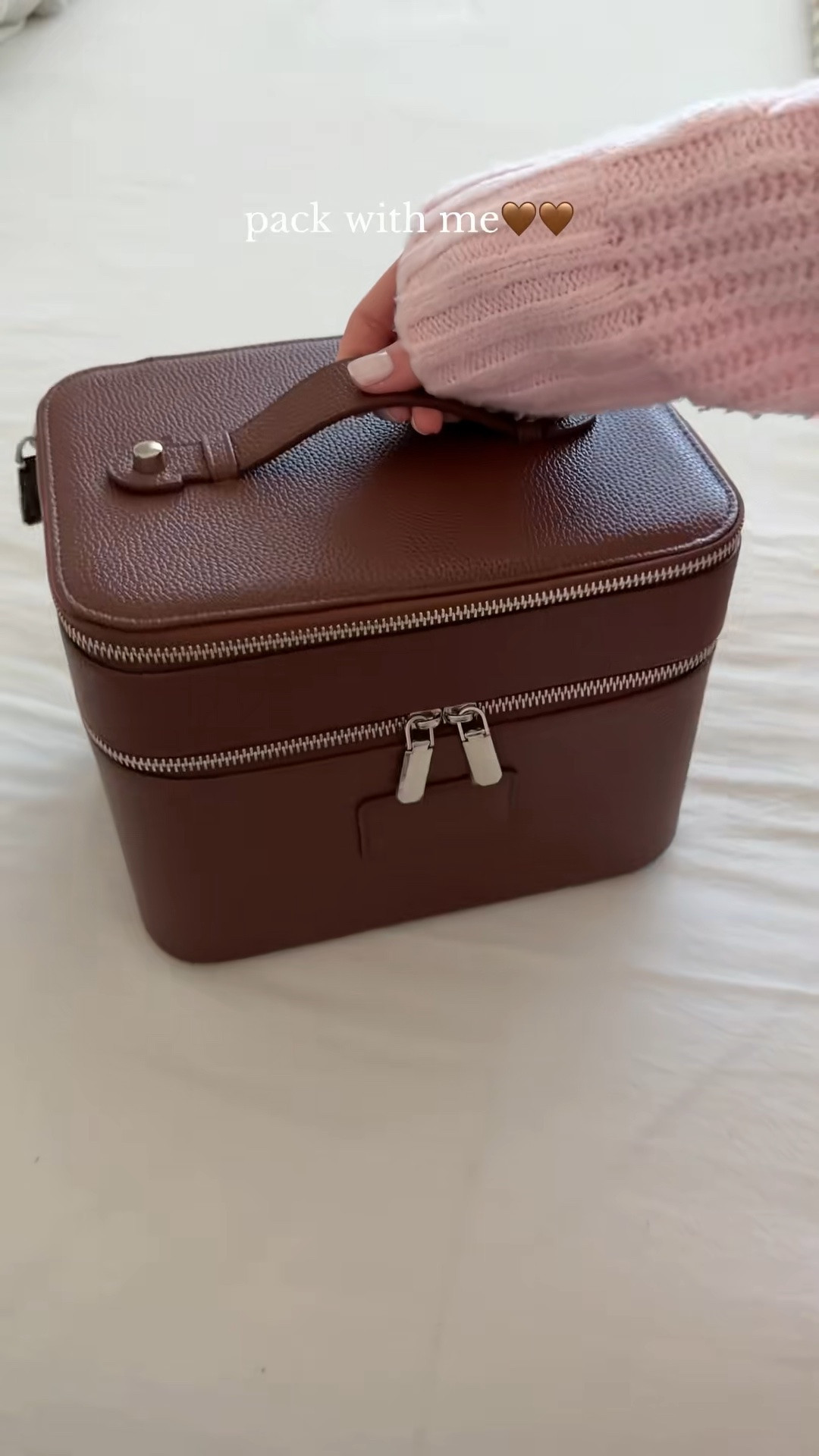 Brown travel vanity makeup case🤎