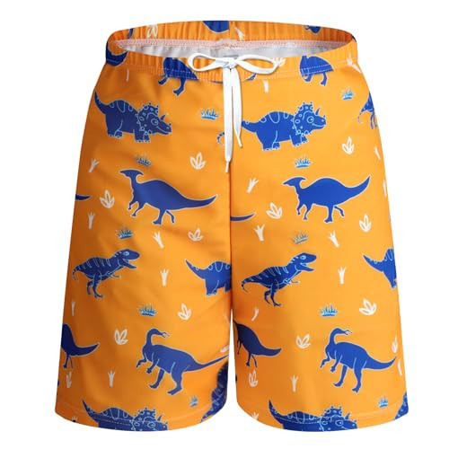 GOODKIDS Toddler Swim Trunks Board Shorts Kids Swim Trunk Swimsuit Beach Shorts Swim Trunk Yellow Dinosaur L 3-4T | Amazon (US)