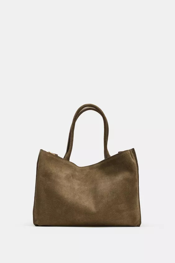 LEATHER MAXI CITY BAG | Zara UK