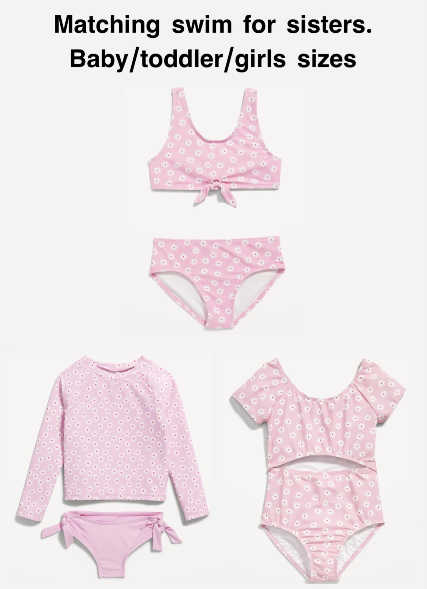 #girls #swim #babyswim #toddlerswim #girlsswim #daisy #pink #matching #sisters 

#LTKunder50 #LTKbaby #LTKkids