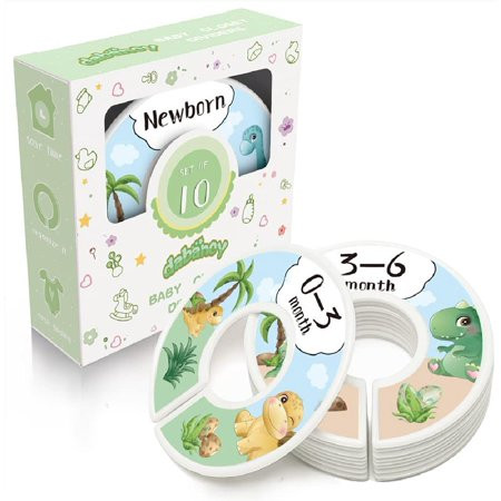 Baby Closet Dividers - Set of 10 from Newborn to Toddler and 2 Blanks with Colored Box - Dinosaur De | Walmart (US)
