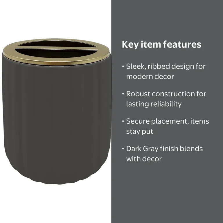 Beautiful By Drew Barrymore Toothbrush Holder- Dark Gray | Walmart (US)