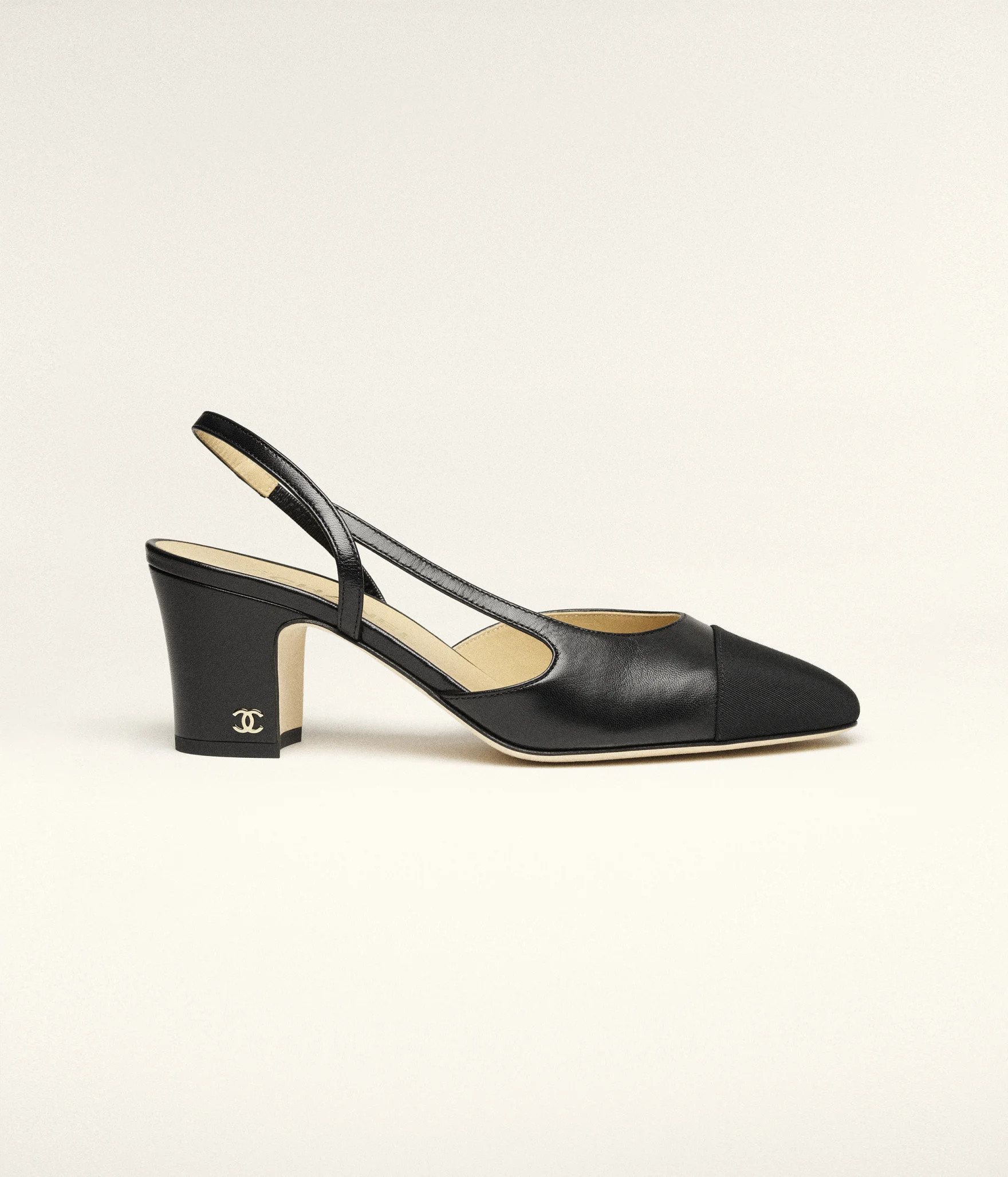 Slingbacks - Goatskin & grosgrain, black — Fashion | CHANEL | Chanel, Inc. (US)