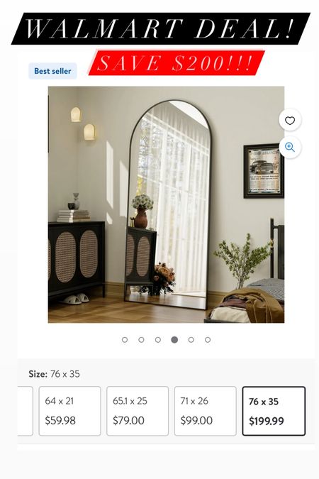 Save $200 on the largest mirror size!!! Ordering this for the house! Love the black frame 

#LTKStyleTip #LTKHome #LTKSaleAlert