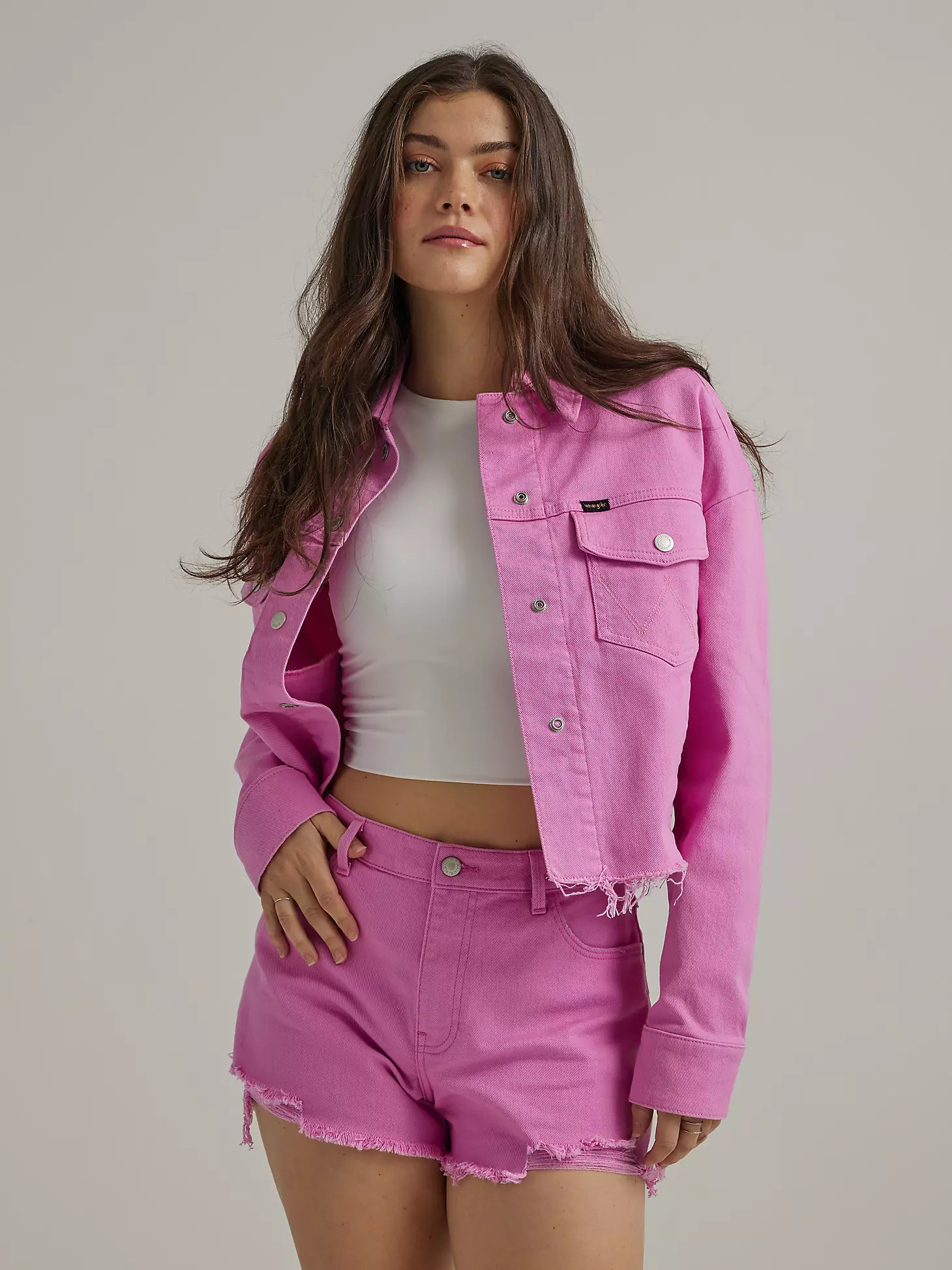 Women's Western Crop Shacket in Berry | Wrangler