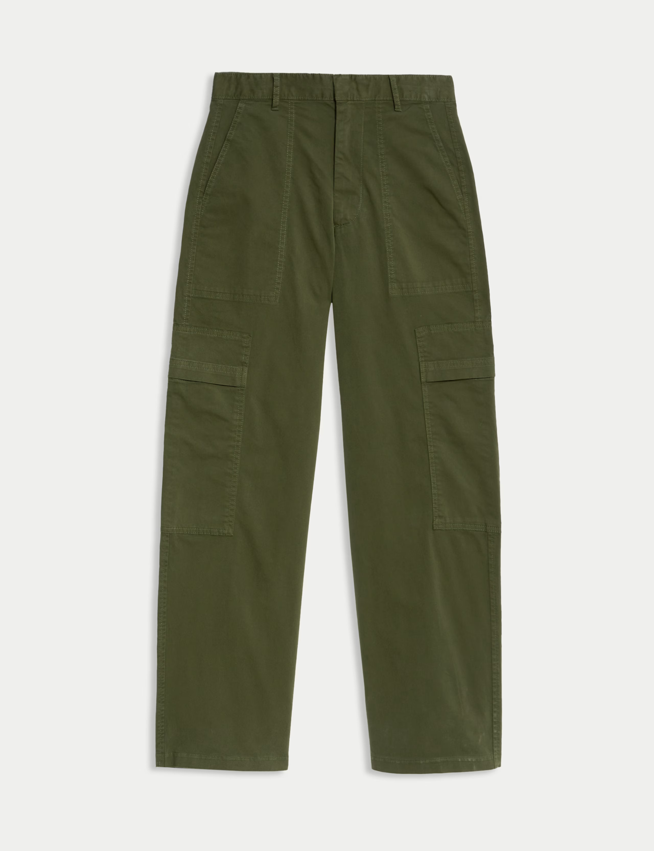 Cotton Rich Cargo Wide Leg Trousers | M&S Collection at M&S | Marks & Spencer (UK)