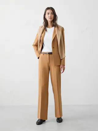 Straight High-Rise Sculpted Easy Trouser | Banana Republic Factory