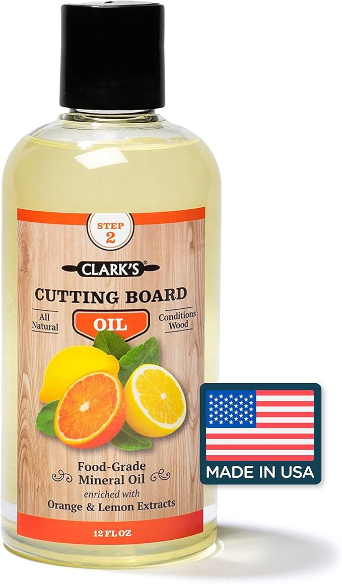 CLARK'S Cutting Board Oil - Food Grade Mineral Oil for Cutting Board - Enriched with Lemon and Or... | Amazon (US)
