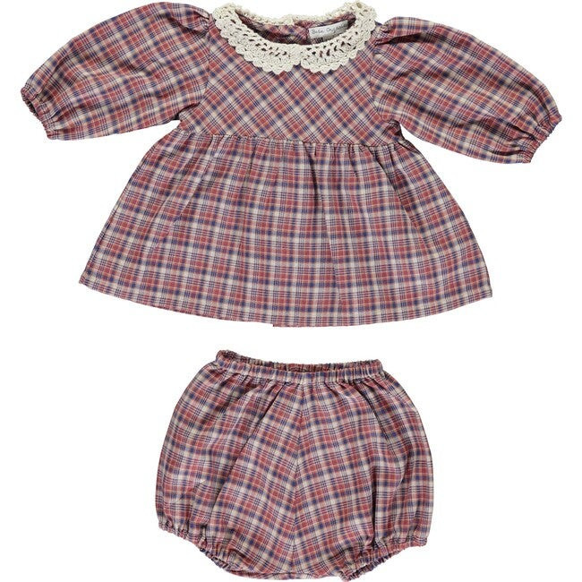 Eleanor Baby Set, Red Tartan Check | Maisonette