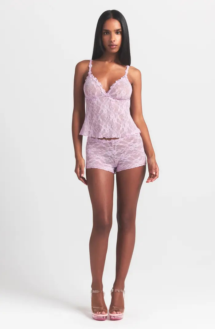 SKIMS Stretch Lace Triangle Camisole & Shorts Set | Nordstrom | Nordstrom