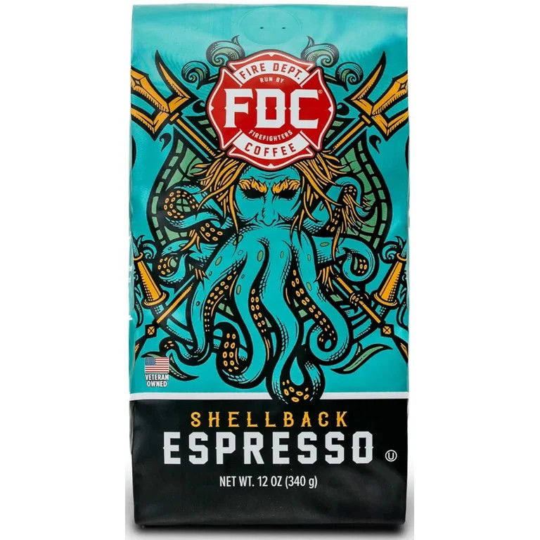 Fire Department Coffee, Shellback Espresso, Premium Ground Coffee, Medium Roast, 12 oz. | Walmart (US)