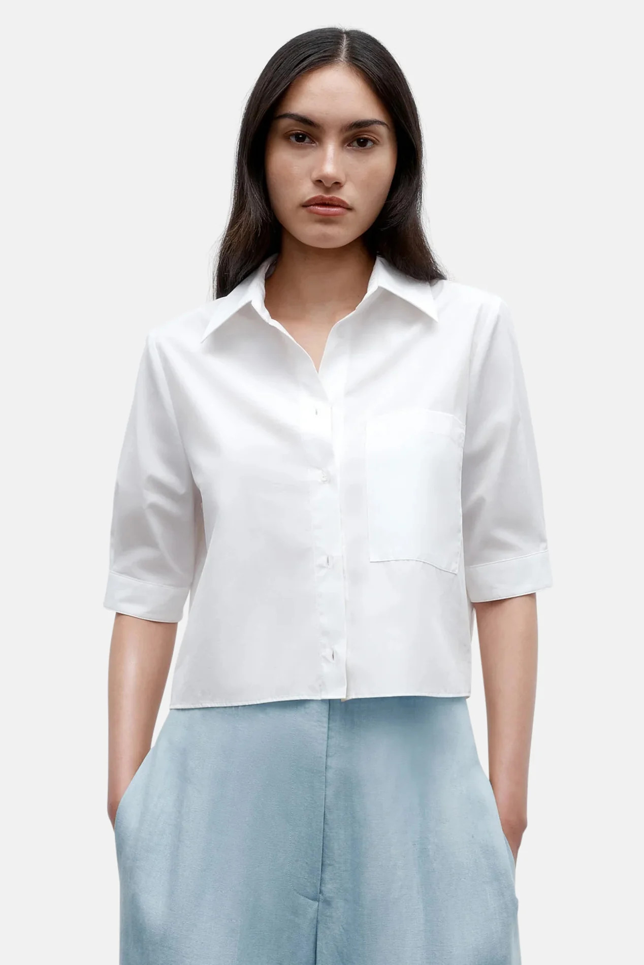 Short Lived Shirt White | Blue & Cream