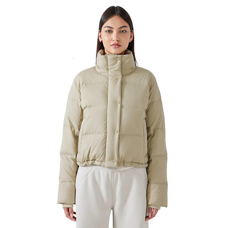 Yoga Outfits Women Cropped Duck Down Jacket with Hood Autumn Winter Warm Oversized Casual Short T... | DHGate