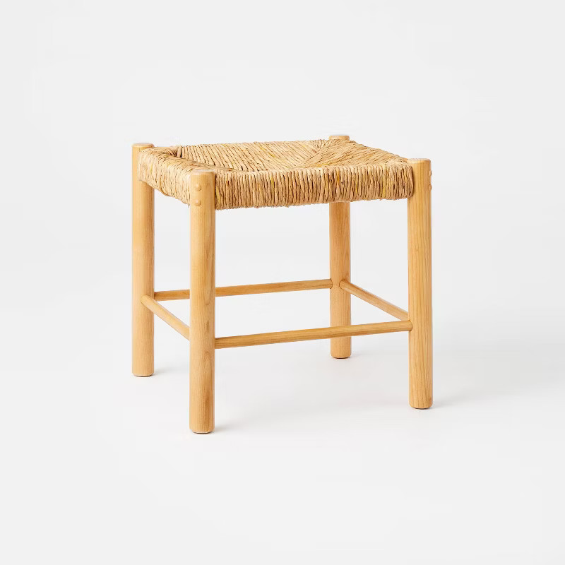 Moro Canyon Woven Ottoman with Wood Legs Natural (FA) - Threshold™ designed with Studio McGee | Target