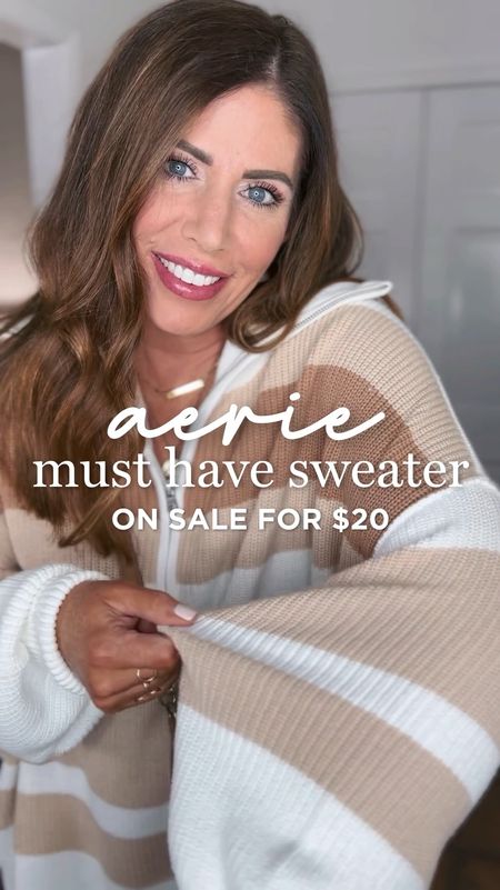 Aerie must have sweater is on clearance for $20/ 70% off!

It comes in several colors and stripes it’s very oversized so I would either size down or stick with your true size, depending on how you want it to fit.

It’s so comfy and it has that vintage lived in field. You’ll want to wear it all spring and summer. 

I’m wearing a medium in the neutral stripe and a small in the blue stripe

White high rise dad shorts are try to size and 15% off plus an extra 15% off with code Jenreed
Only $50 ( originally $70)

Blue denim shorts are only $25 and true to size 

Tan Leather Crossbody bag is 20% off your first purchase at Nisolo with my code DELPHAJEWEL20

Taupe bumbag is it 30% off and it comes in three colors

#LTKsalealert #LTKfindsunder50 #LTKover40