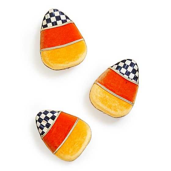 Trick or Treat Plush Candy Corn Hanging Decor, Set of 3 | MacKenzie-Childs